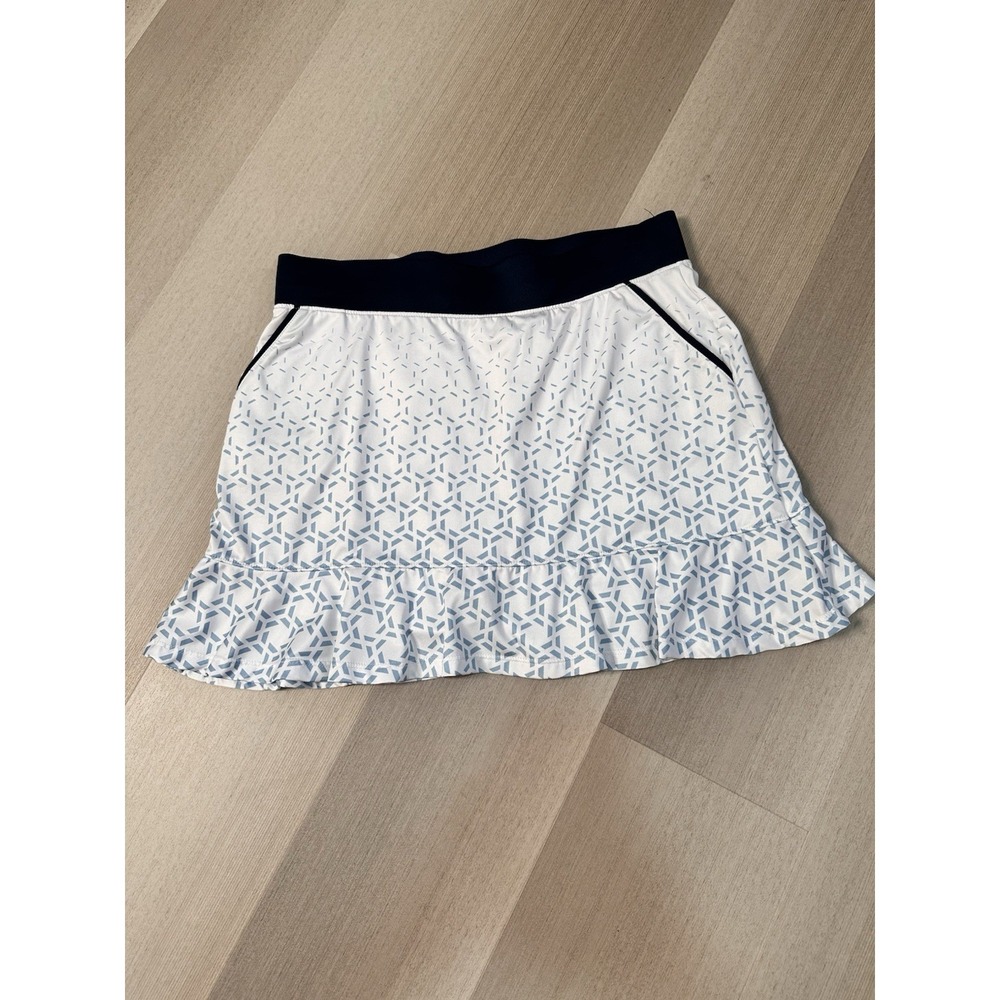 COURT HALEY‎ White Blue Pull On Tennis Athletic Skort Skirt